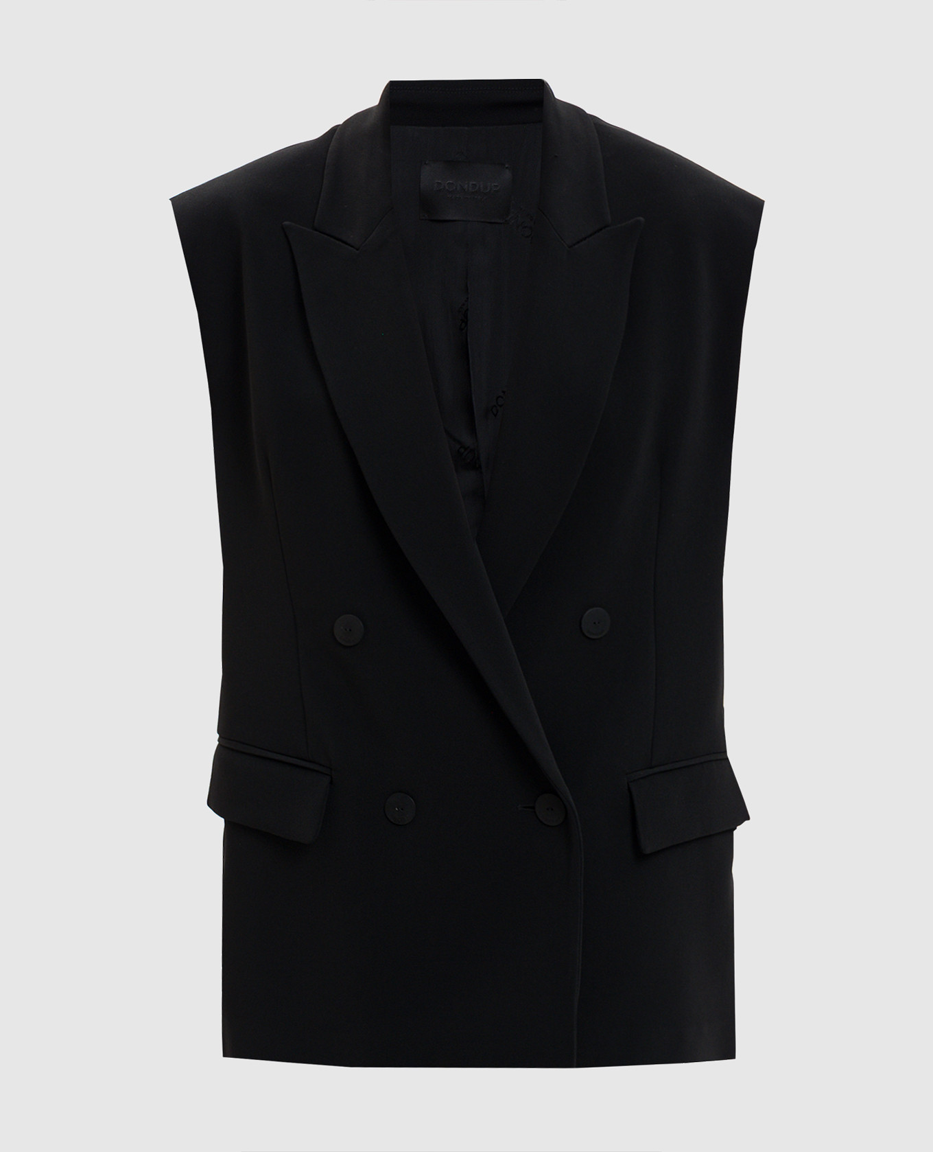 

Black double-breasted vest with monogram Dondup