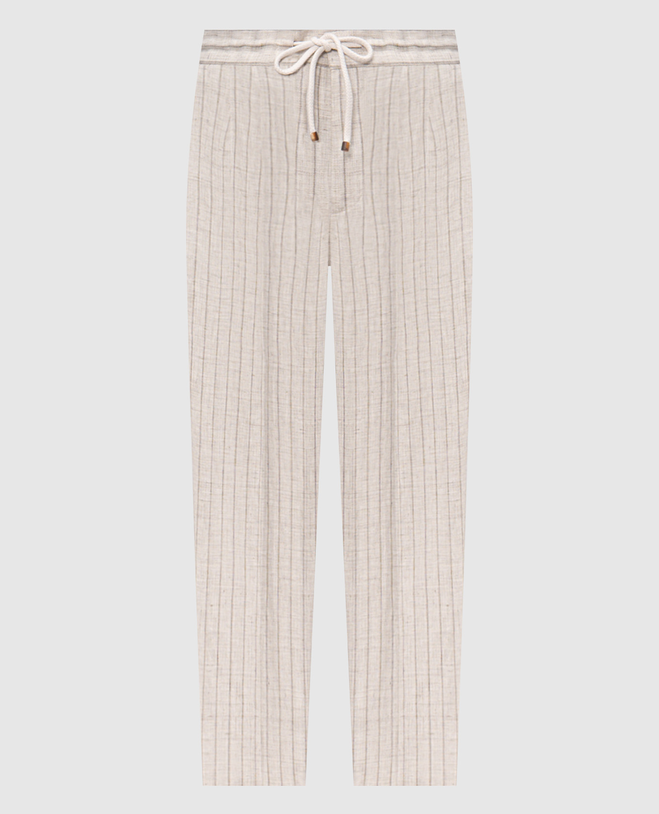 

Beige striped linen pants Brunello Cucinelli