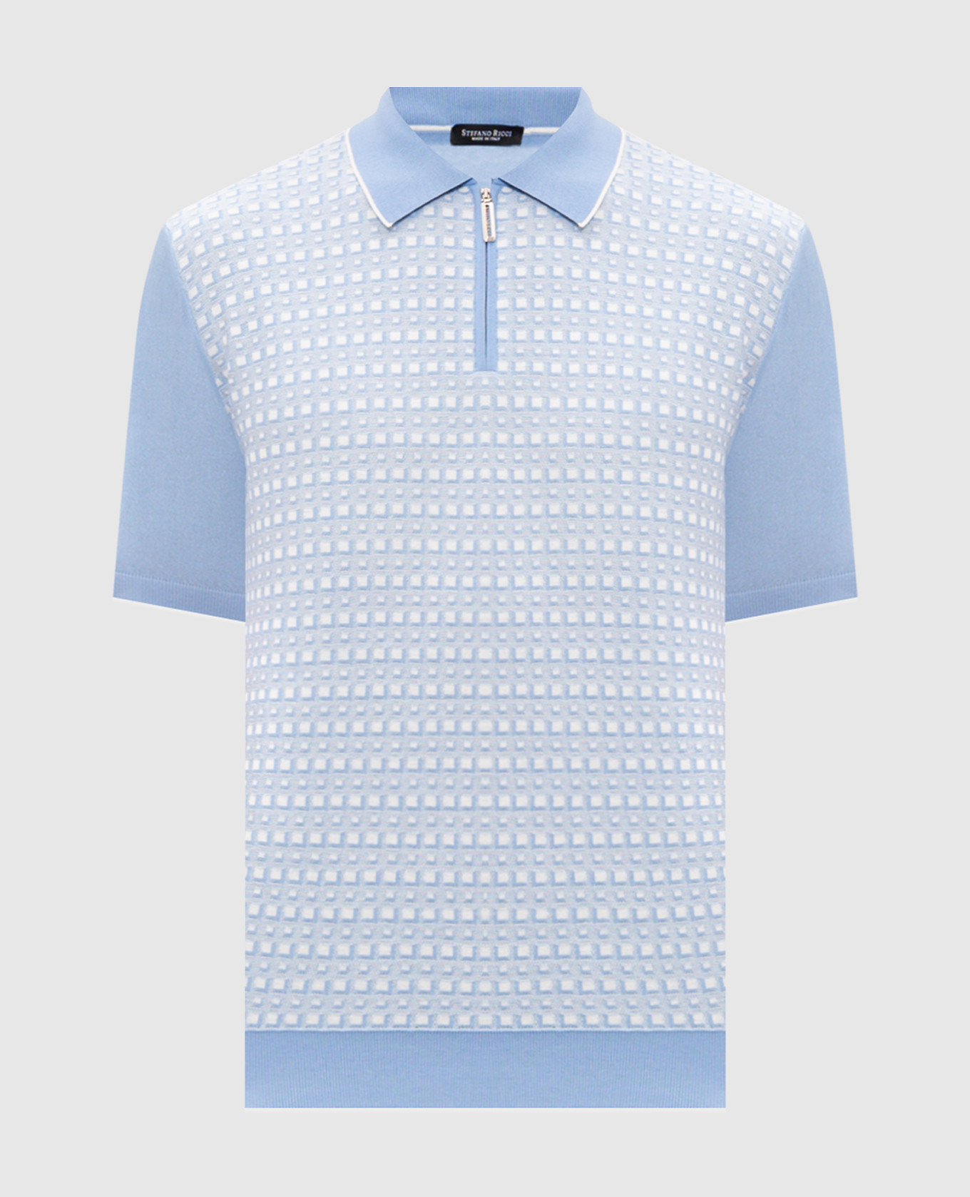 

Blue polo with silk Stefano Ricci, Light blue