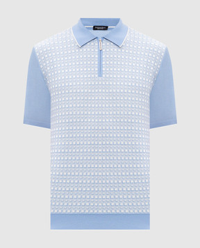 Stefano Ricci Blue polo with silk K414018P31F26269