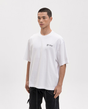 Off-White White T-shirt with contrast logo print 44MAA120S26J01D
