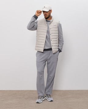 Brunello Cucinelli Grey sweatpants with embroidery MM8263388G