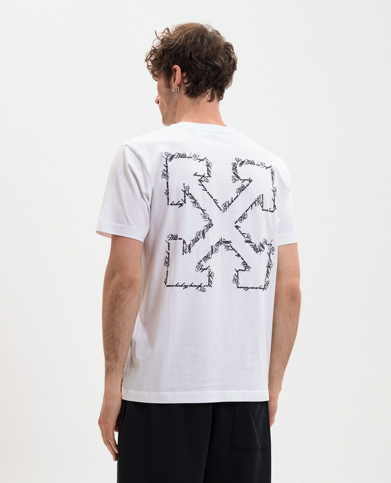 

White T-shirt with Script Arrow embroidery Off-White
