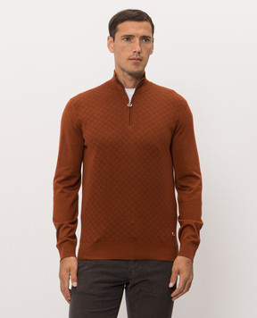 Stefano Ricci Terracotta cashmere and silk jumper K808114L01F26379