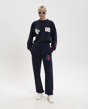 Off-White Blue joggers with logo patch 2CH006S26FLE002