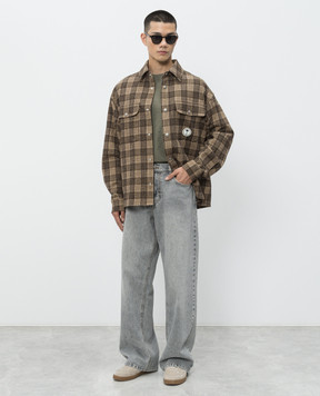 Woolrich Khaki T-shirt with logo print CFWOTE2013MRUT4061