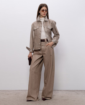Brunello Cucinelli Beige jeans with lurex MP109P4091