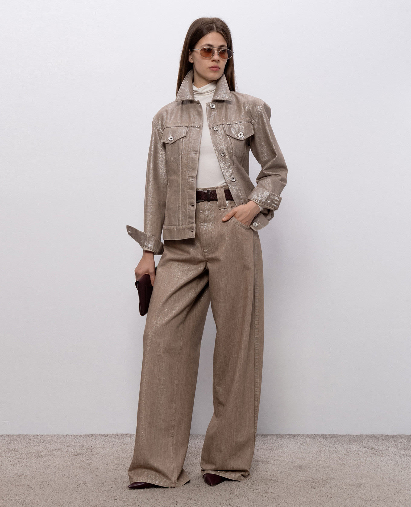 Beige jeans with lurex Brunello Cucinelli 2
