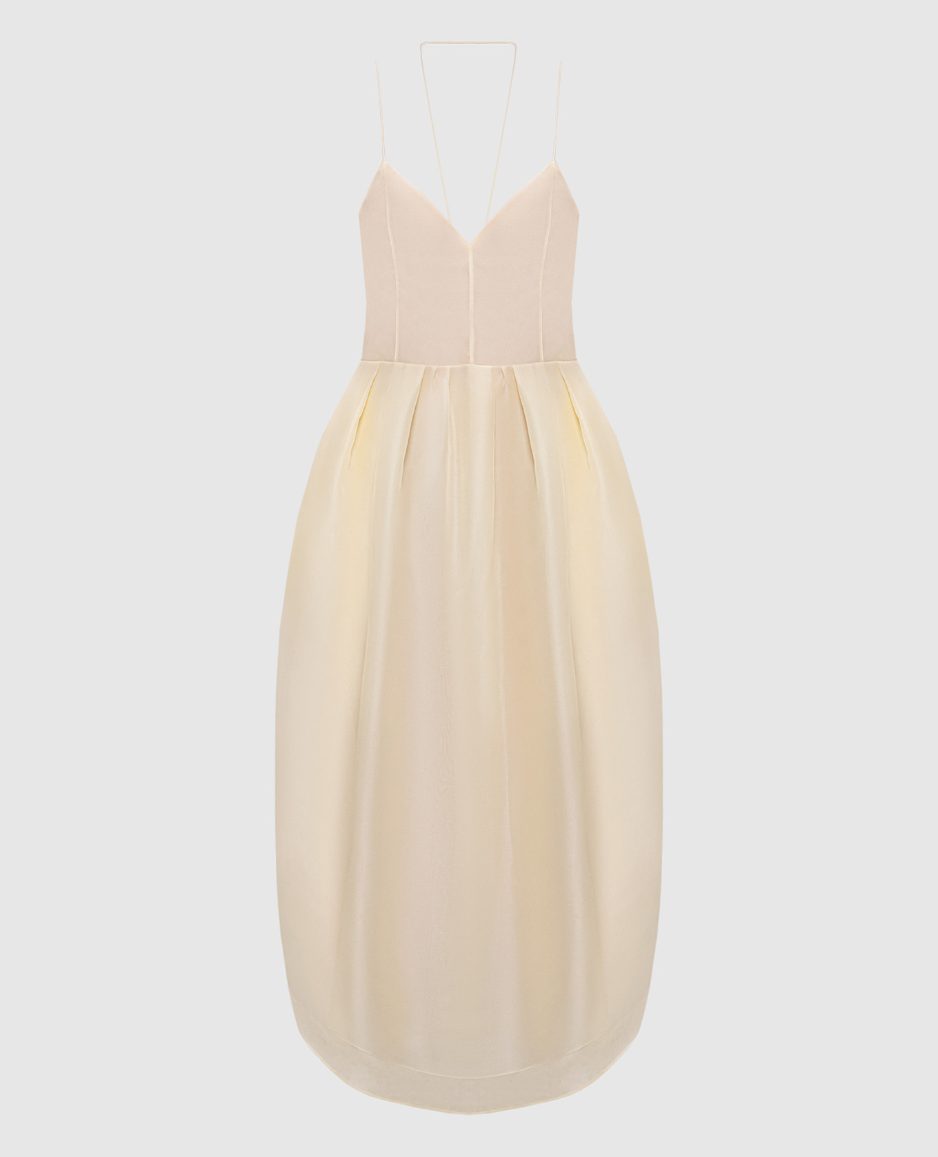 

Colette yellow silk midi dress Khaite