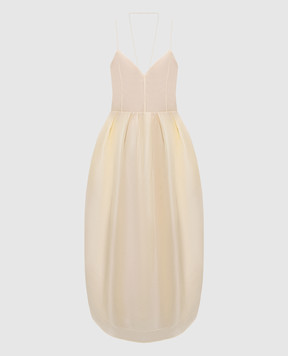 Khaite Colette yellow silk midi dress 5584382