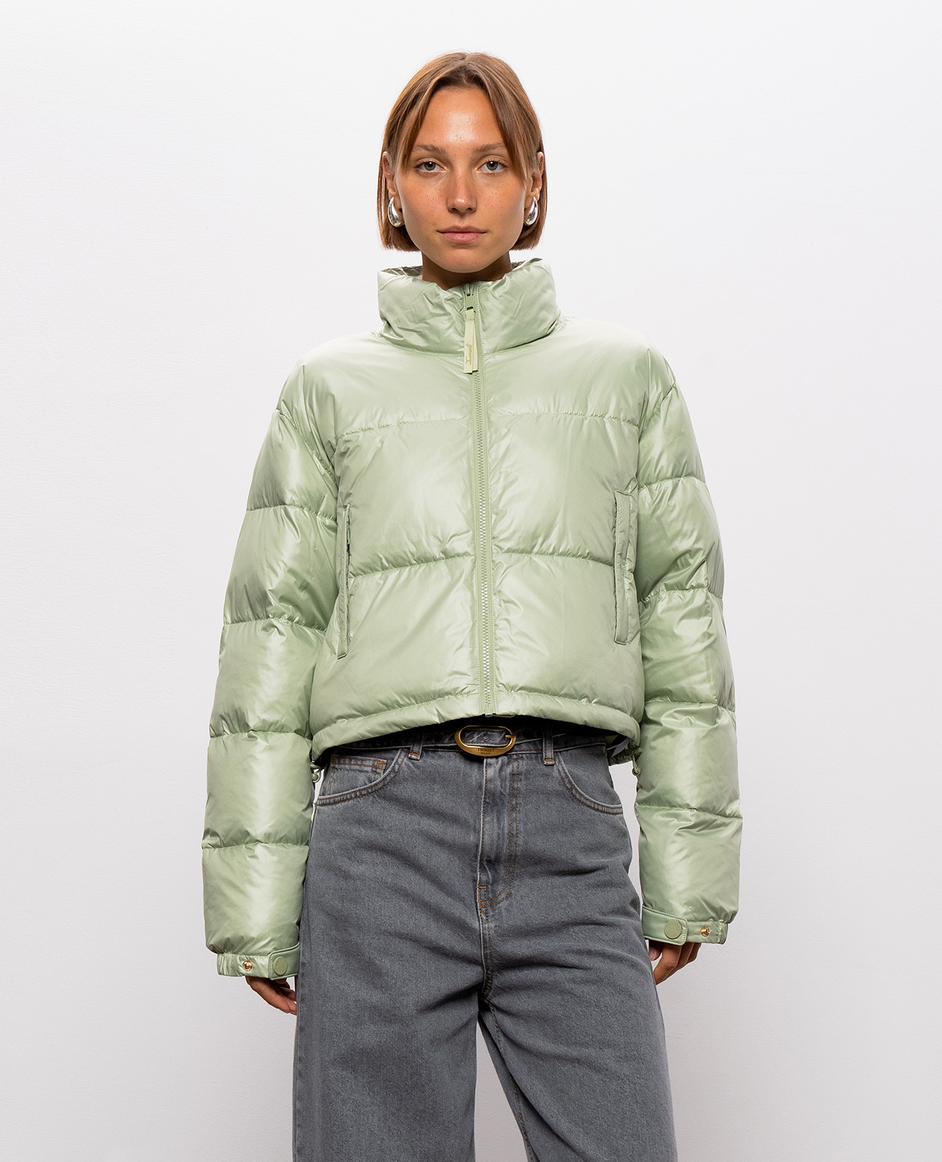 Green quilted jacket Twinset 3