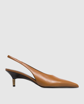 Khaite Bella brown leather slingbacks F20491027