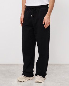 Ami Paris Black sweatpants with Ami de Coeur embroidered logo HTR856730