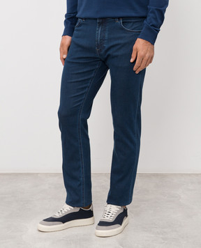 Stefano Ricci Blue jeans with textured logo MST61B2011T0047