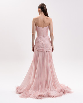 Iris Serban Pink Gisselle dress with a harvester effect VIOLLETE