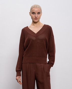 Brunello Cucinelli Brown pullover with Luex MST263312