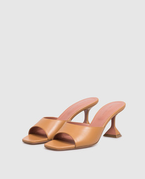 Amina Muaddi Lupita brown leather mules 16S365935LUP