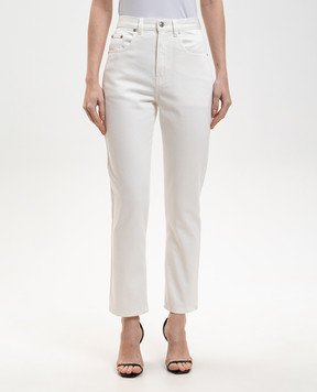 Victoria Beckham White jeans with logo patch 1126DJE007018B