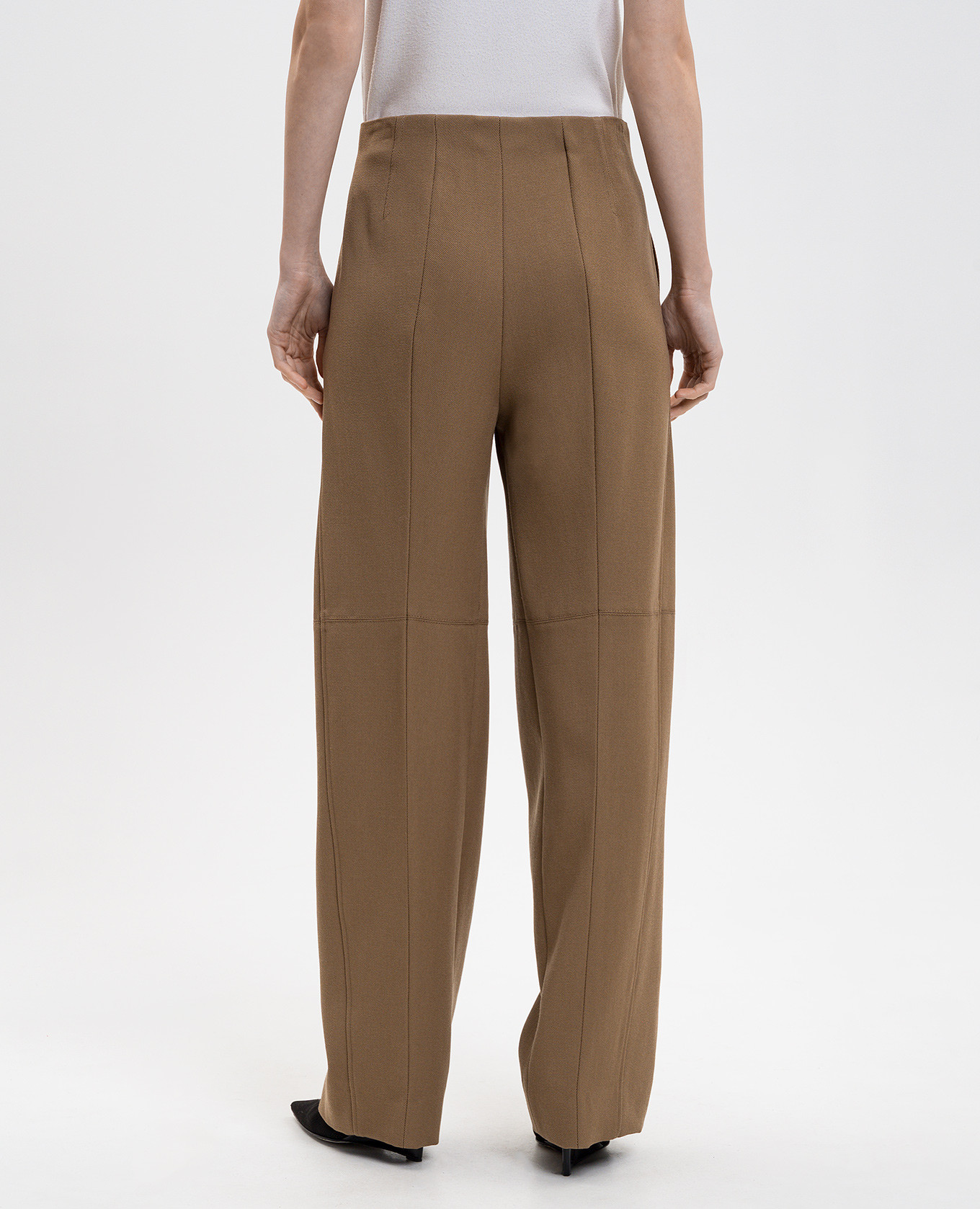 Brown wool pants Victoria Beckham 4