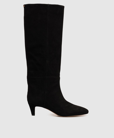 Black suede boots