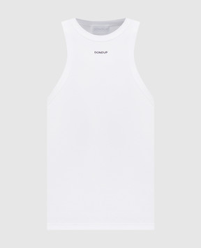 Dondup White ribbed T-shirt DS071JS0314DNC4