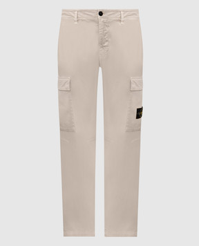 Stone Island Grey cargo pants with logo patch L1S153100032S0A10