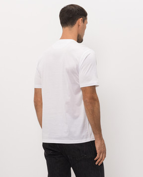 Stefano Ricci White T-shirt with monogram embroidery MNH6305490TE0001