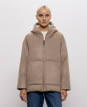 Max Mara Beige reversible down jacket CLOWN with cashmere MTCCLOWN