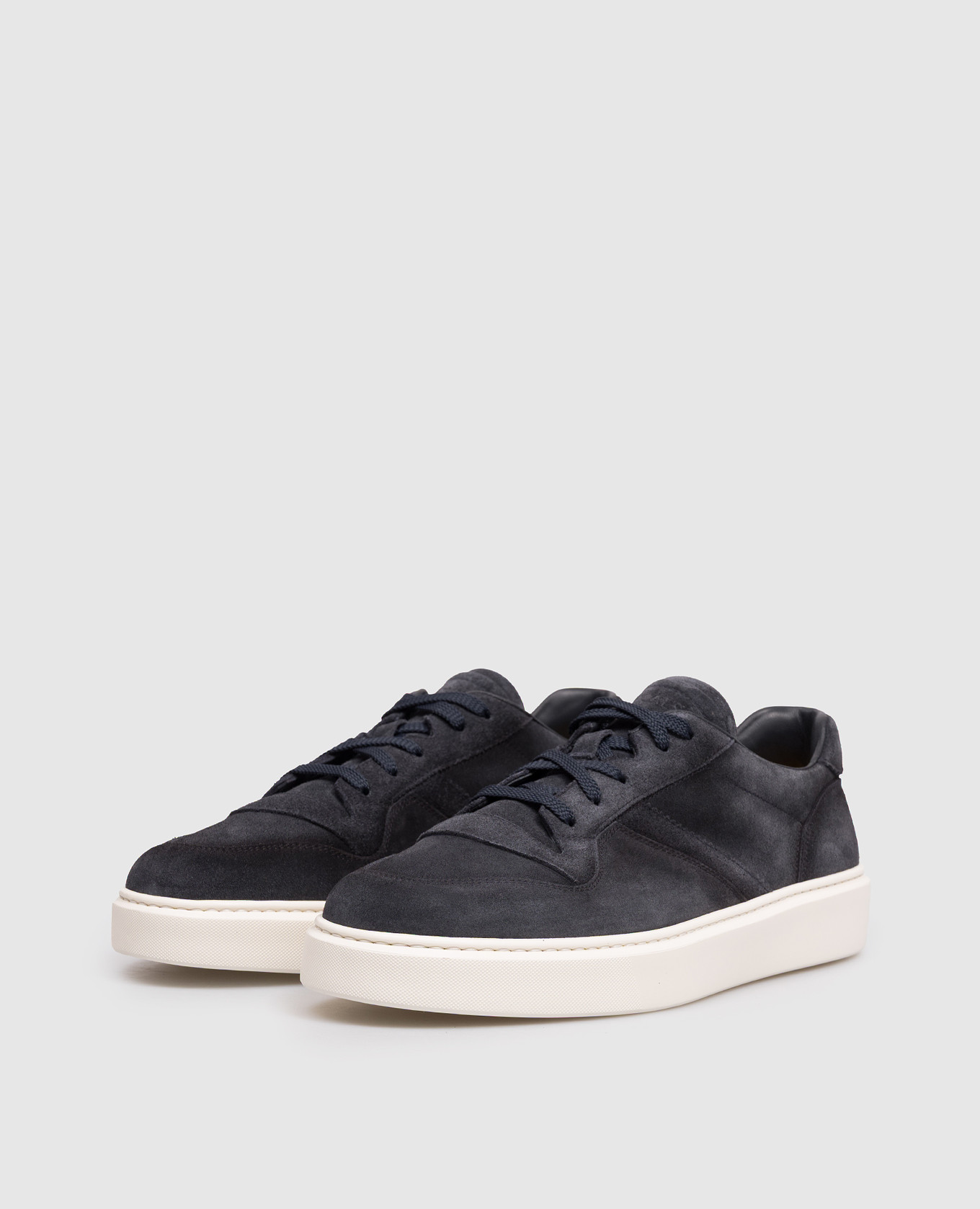 Blue suede sneakers with logo Doucal's 2