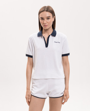 Sporty & Rich White Terry Polo with Embroidered Logo TO04275326WH50