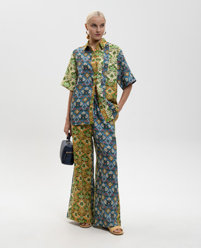 Alemais Ali Spliced patchwork linen palazzo 6197P