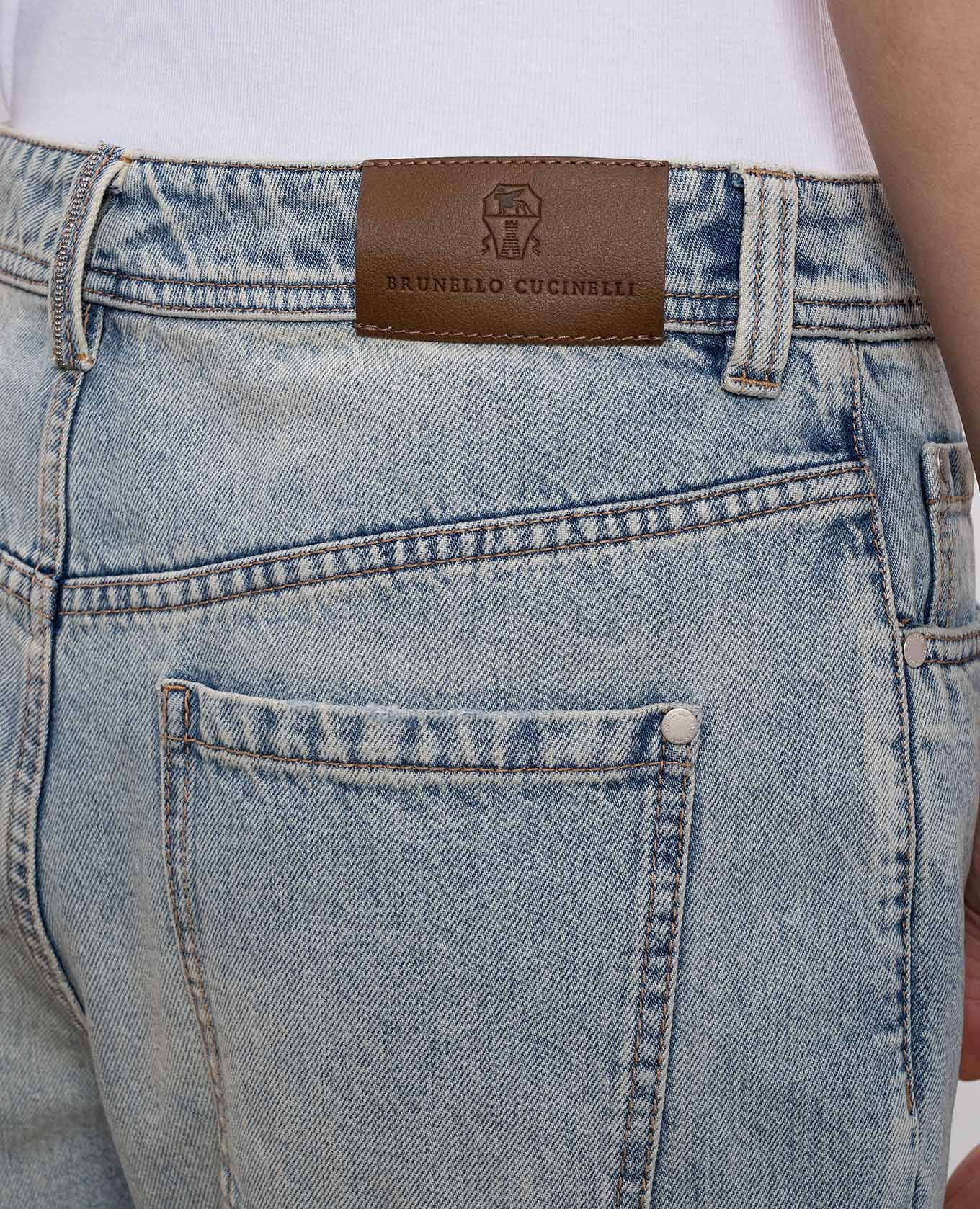 Blue mom jeans with a frayed effect Brunello Cucinelli 5
