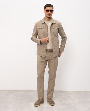 Florentino Beige pants with logo patch 126573613722