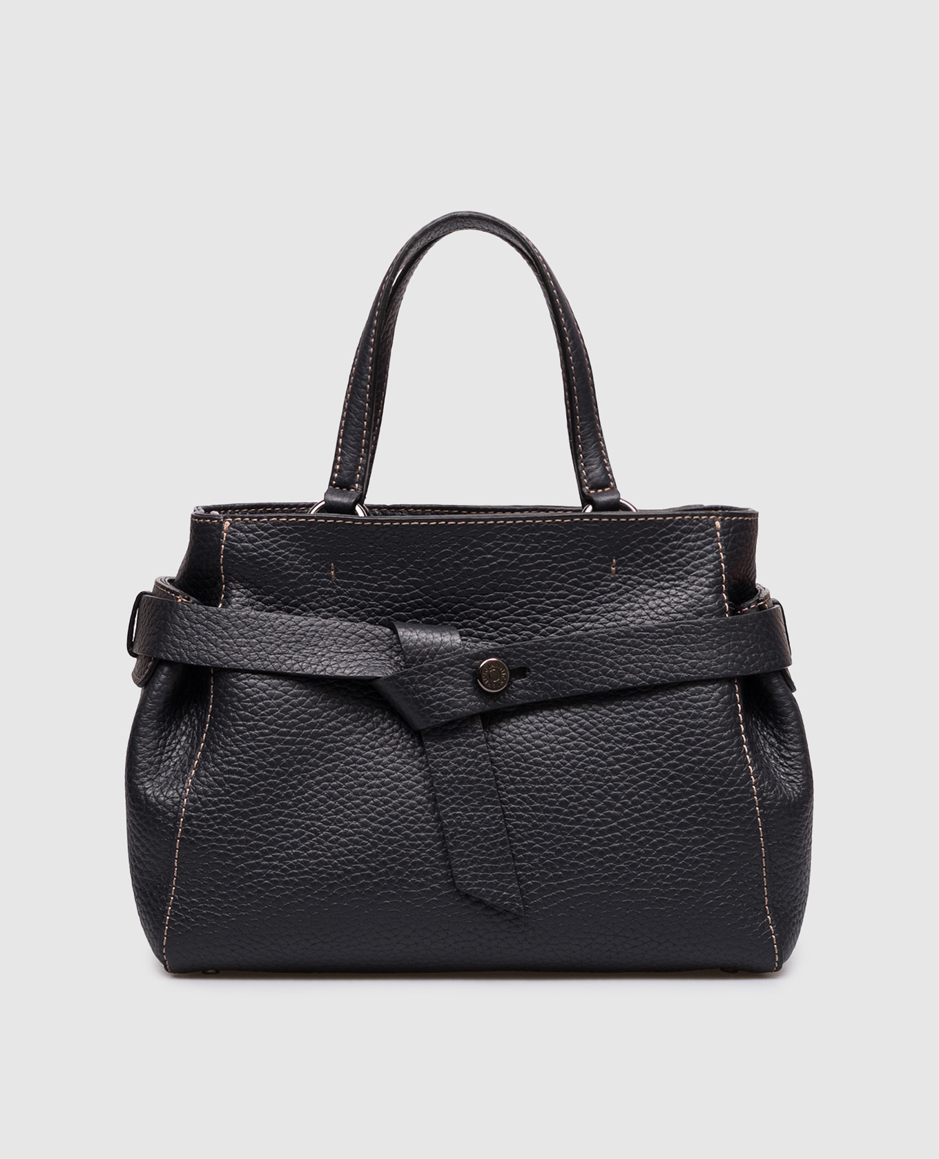 Miranda dark blue leather tote bag