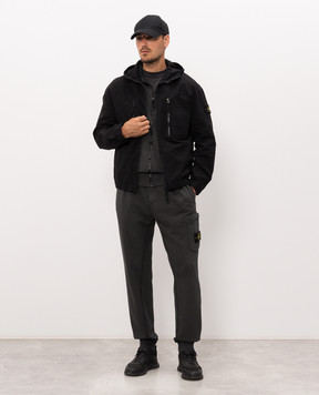 Stone Island Black jacket with logo patch L2S151200011S0211