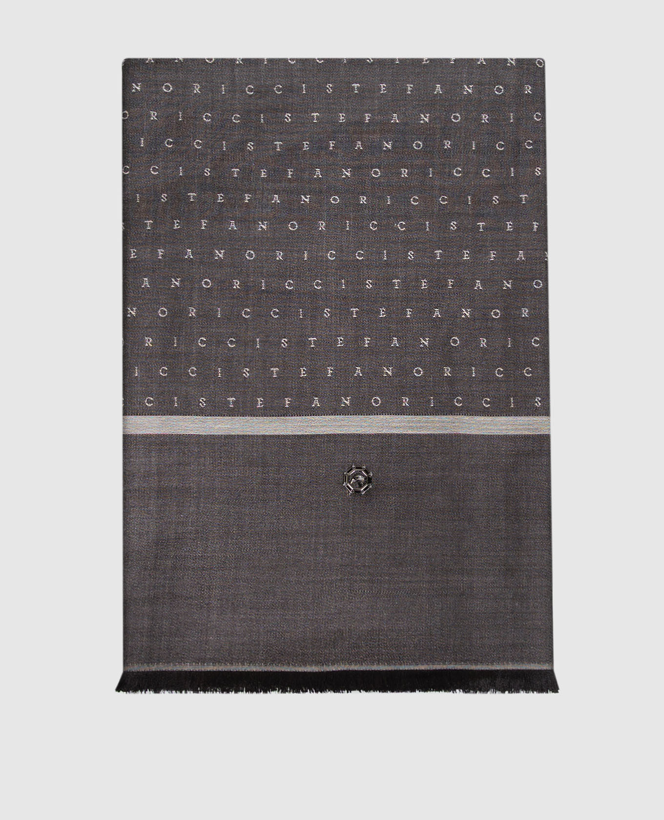 Gray silk and cashmere scarf