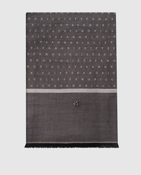 Stefano Ricci Gray silk and cashmere scarf MWA63000407442