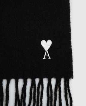 Ami Paris Black wool scarf USF677AW0047w