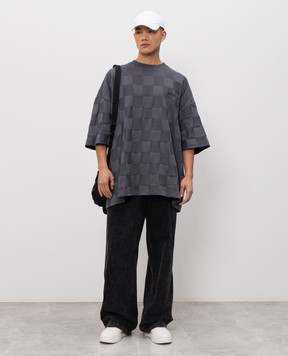 Juun.j Gray T-shirt with geometric pattern JC6442P073