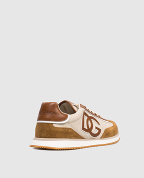 Dolce&Gabbana Beige combination sneakers with monogram patch CS2288A0127