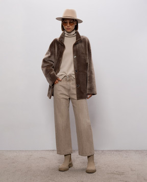 Babe Pay Pls Brown sheepskin coat 2323MERINO