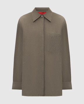 Max & Co Gattoni khaki linen shirt MCOGATTONI