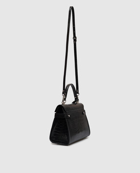 Gianni Notaro Black crocodile-embossed Ada leather bag 099COCCONICEL