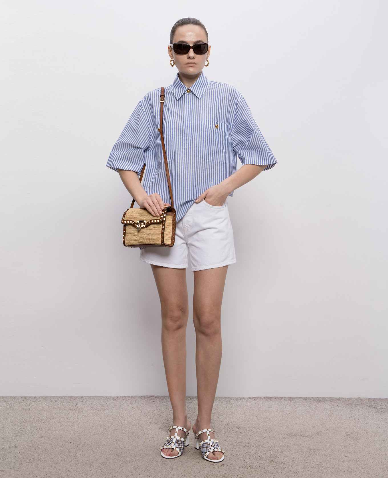 

Striped linen shirt Valentino, Blue