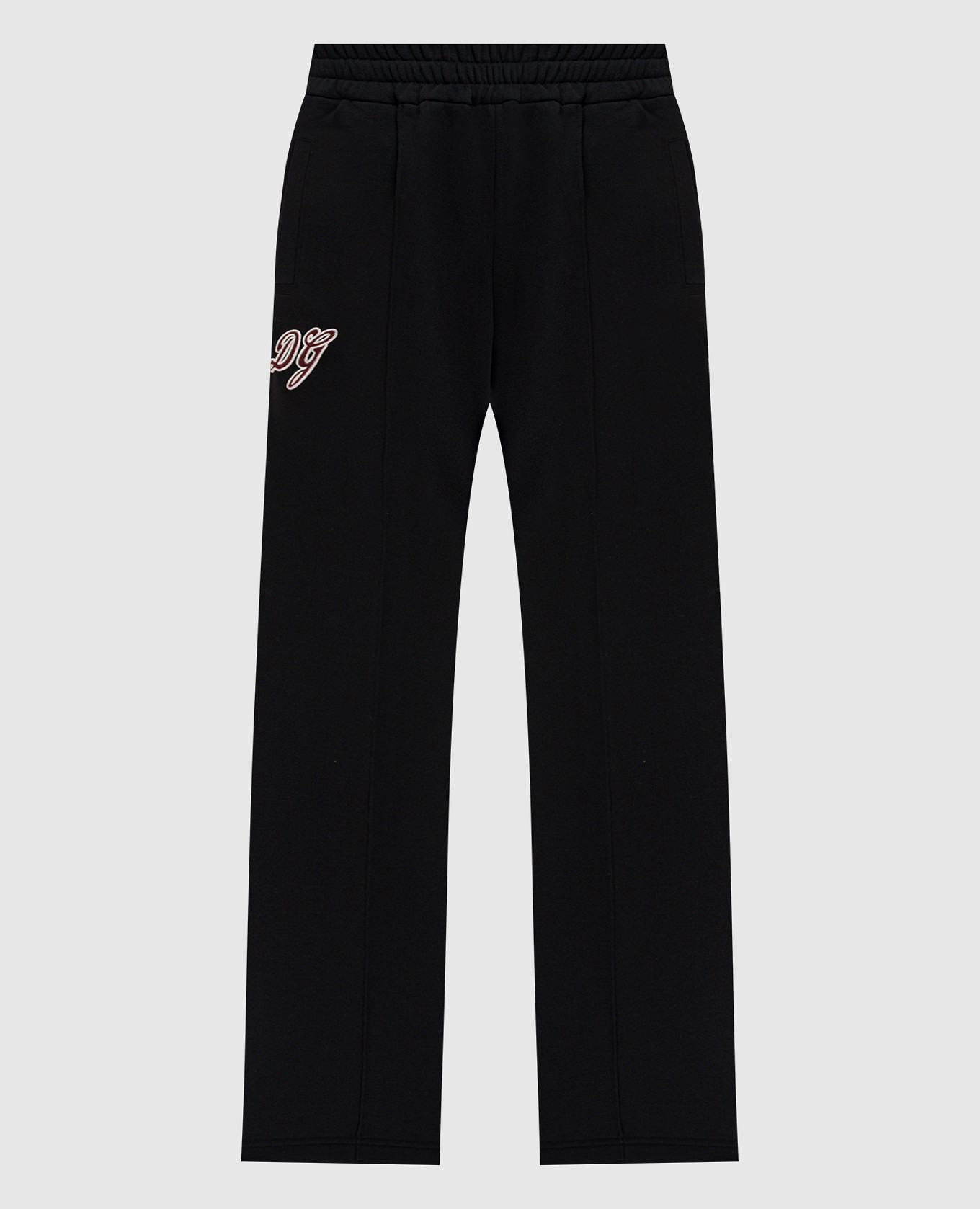 

Black sweatpants with textured monogram logo patch Dolce&Gabbana