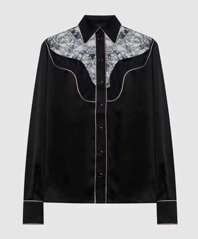 Black blouse with lace