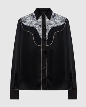 AMIRI Black blouse with lace AW426SH009