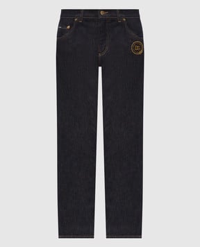 Dolce&Gabbana Blue jeans with DG brand appliqué GY07CZG8PF6