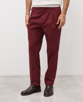 Brunello Cucinelli Burgundy pants with patch M289L3030F