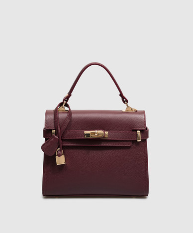 Bordeauxrode leren tas